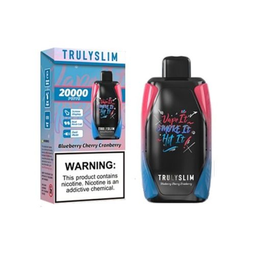 Best Deal Truly Bar Trulyslim 20000 Puffs Disposable Vape 18mL Blueberry Cherry Cranberry